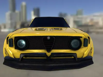 Alfa Romeo Rrace Rig Low-poly 3D model