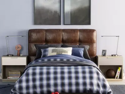 RH Logan bedroom set 3D model