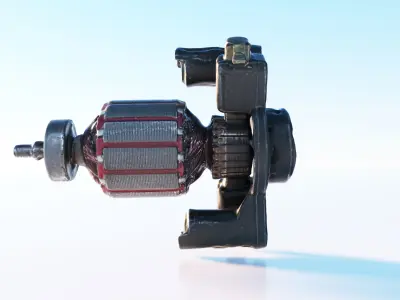 Electric motor Low-poly 3D model shop