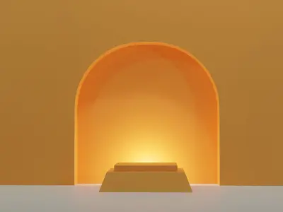 Minimalistic Product Display Podiums models set Low-poly 3D model