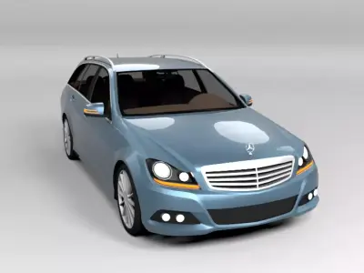 MERCEDES C CLASS ESTATE FACELIFT LOWPOLY Low-poly 3D model