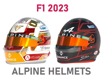 F1 Alpine Helmets 2023 3D model