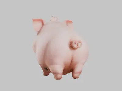 3D Pig Model - Cartoon Animal Character Low-poly 3D model