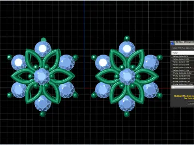 Snowflake Pendant and Earings 3D print model