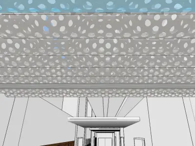 ceiling hallway with panels Free 3D model