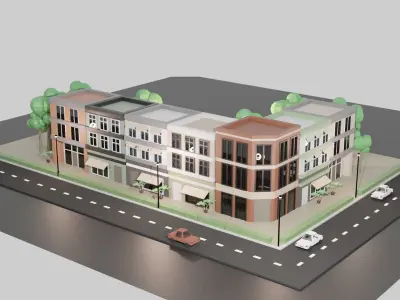 Low Poly City Assets Low-poly 3D model purchase