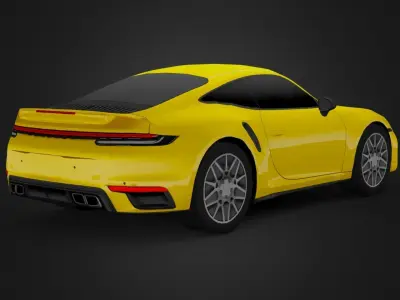 porsche 911 turbo S Low-poly 3D model by One1Steven