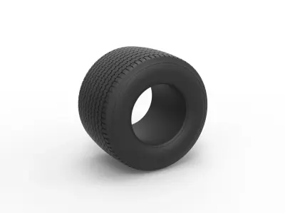 Dirt Sprint racing tire 9 Scale 1 to 25 3D print model