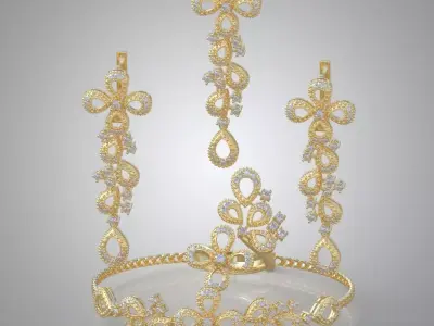 My Ring Bracelet Earring and Pendant Set 3D printable model 0001 3D print model