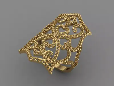 Vintage Womens Diamond Ring Women Rings 3dmodels 3D print model 3D print model 19