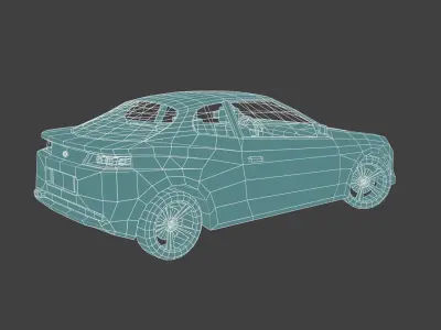 Low Poly Car orange sports Low-poly 3D model