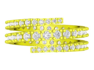 Luxury Multi Row Pave Wrap Ring 3D Model  4357 3D print model