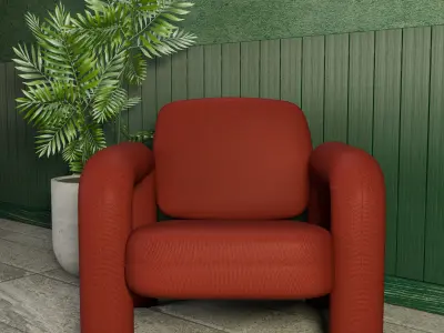 Archviz Single Seat 7 Basic Scene and Lighting 3D model