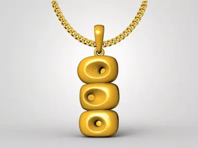 Tribal stone pendants - charms 3D print model