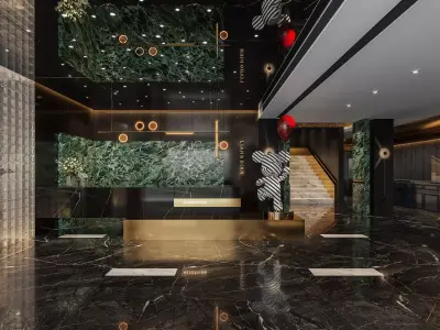 Luxury restaurant Interior scene  119 3D model