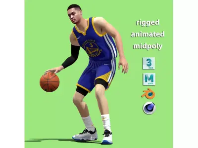 3D Rigged Jordan Poole Golden State Warriors NBA 3D model