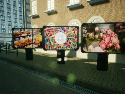 Advertising Panels 6 Unreal Engine Low-poly 3D model