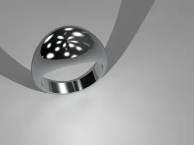 Ladies Dome Ring Gold Silver Platinum Luxury Size 8 Womens Ring 3D print model