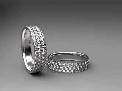 Ring pair of gold wedding rings Free 3D print model