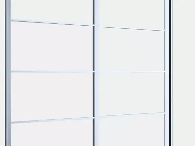 PAX Pair of sliding door frames w rail 6 Low-poly 3D model