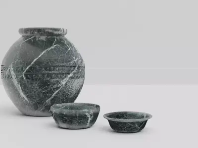 Vase and saucers 3D model