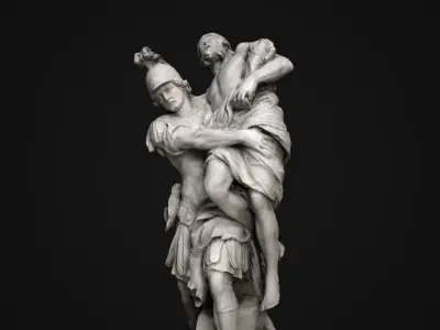 Enee and Anchise statue Anchise Low-poly 3D model