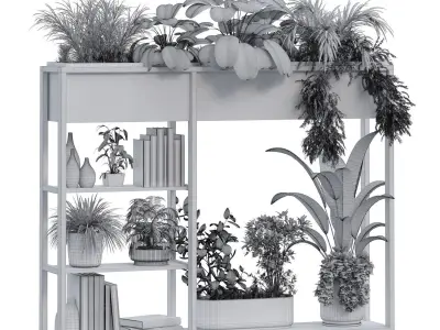 interior plant and decoration partition set 341 3D model purchase