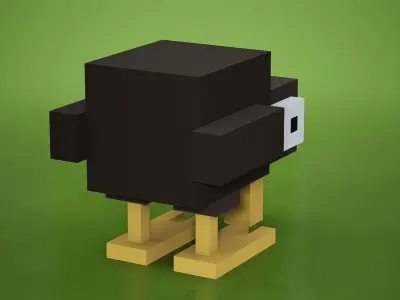 Voxel - Kiwi Low-poly 3D model
