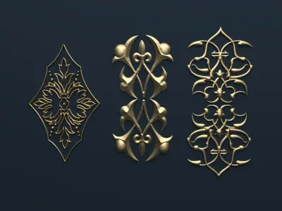 Collection carved decor  06  3D model 3D model