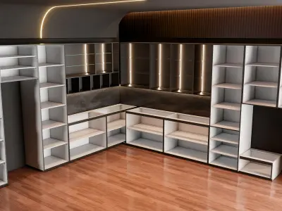 Kitchen fully parametric Resizable manufacturable 0075 3D model