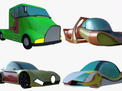 Future city III with cars 3D model