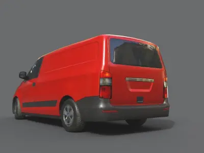 Generic Minivan Red Low-poly 3D model