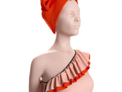 Roksanda Ilincic Retro Swimwear Type 4 pose 01 3D model