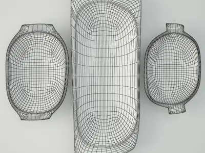 Antique Dough Bowls 4 3D model