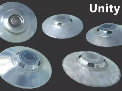 Flying Saucer PBR Low-poly 3D model