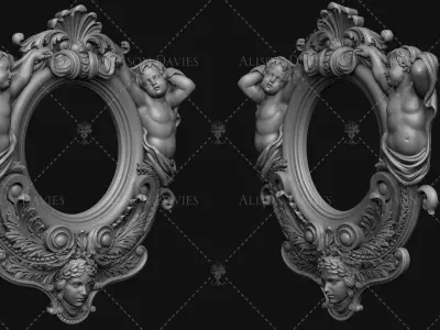 18th Century CHERUB WINDOW FRAME MIRROR 3D print model 3D print model