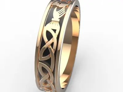 crow ring 3D print model