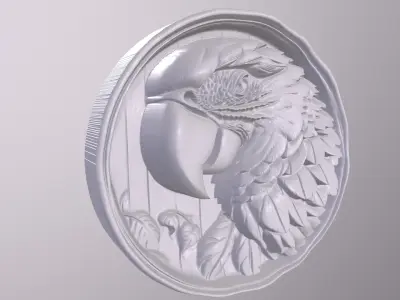 Macaw 3 basrelief for 3D printing 3D print model