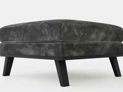Copenhagen Footstool Velvet Low-poly 3D model