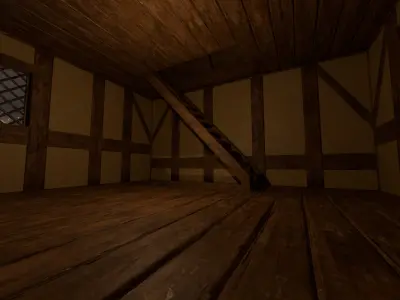 Medieval House 3D  High Quality Model with interior 3D model