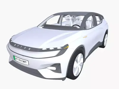 Byton Electric SUV HQ interior Low-poly 3D model