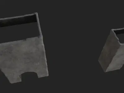 Concret Wall Low-poly 3D model