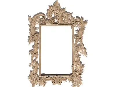 Frame-007 ornately carved wooden frame 3D model