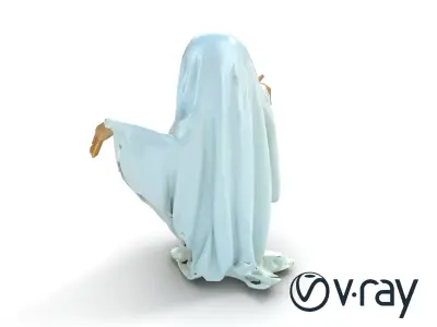 Ghost with Glowing Aura and Tattered Sheet model pack Low-poly 3D model