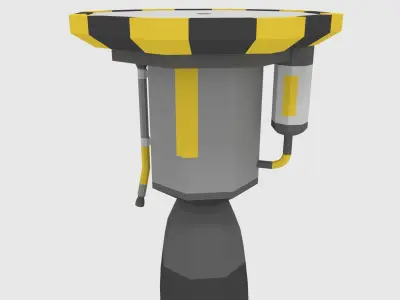 LowPoly Liquid Fuel Rocket Engine Medium  Free low-poly 3D model