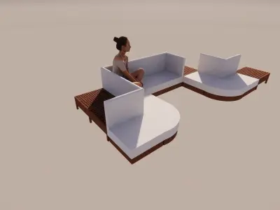 japandi style Sofa 3D model