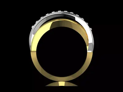 luxury Two-tone Gold stl 3dm Ring Model jr00217 3D print model