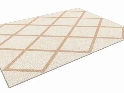 Indoor rectangle soft rug carpet light 3D model