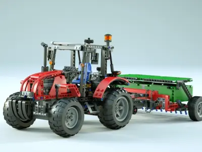 LEGO Tractor with Trailer 3D model