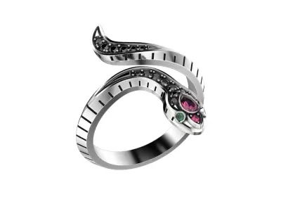Serpenti Snake ring 2025 all sizes R46 3D print model